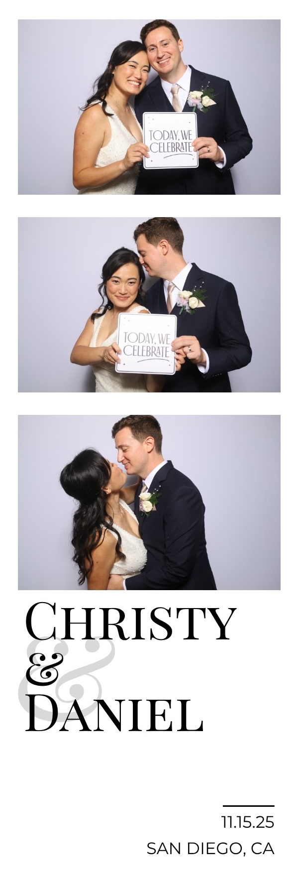 Bride and groom photo strip from a Sweet Nothings Photobooth wedding