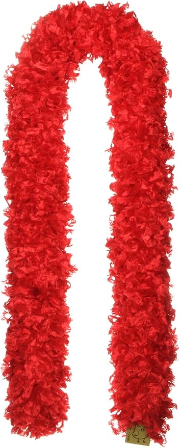 Red feather boa prop.