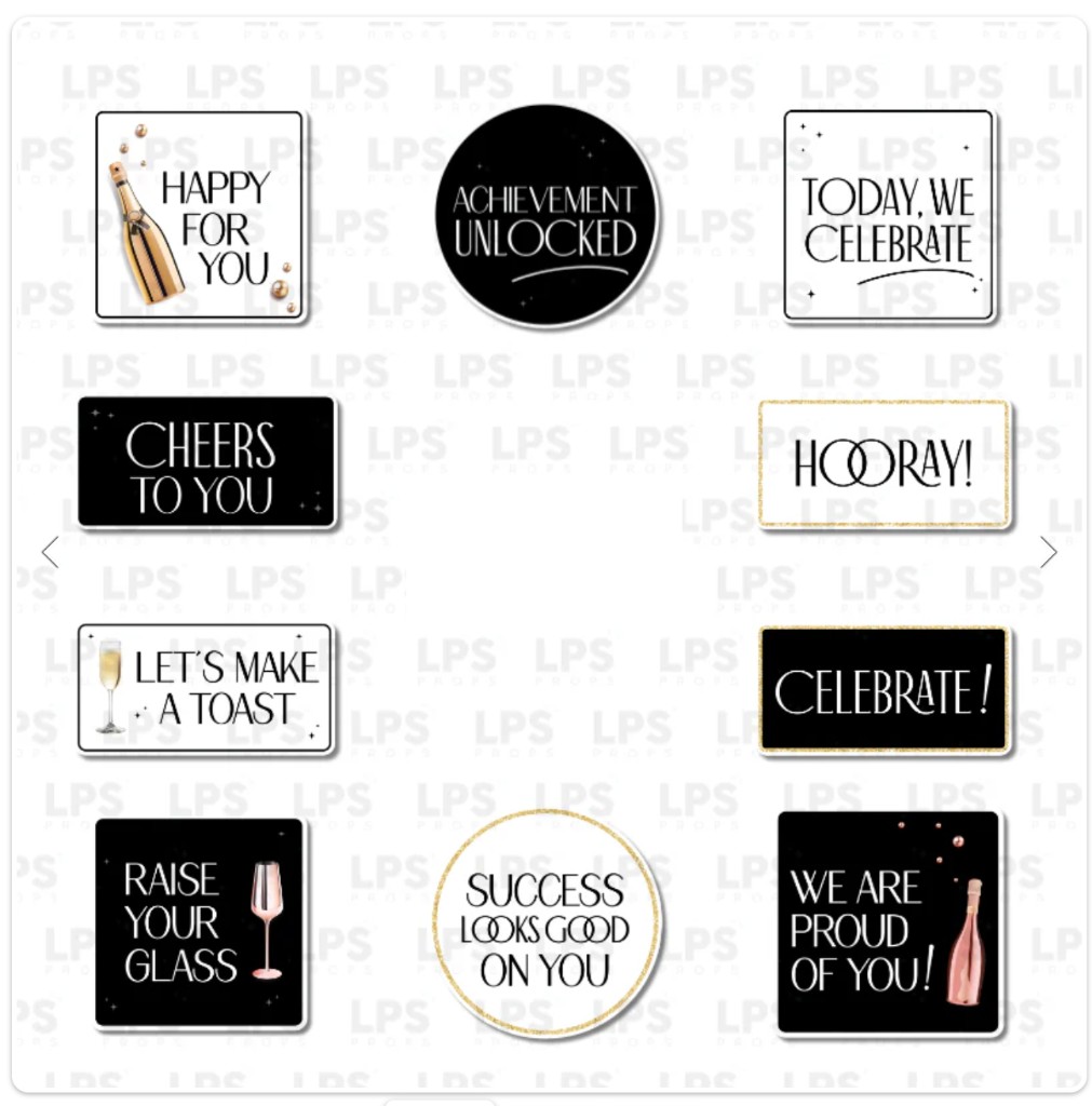 Set of premium double-sided photo booth prop signs.