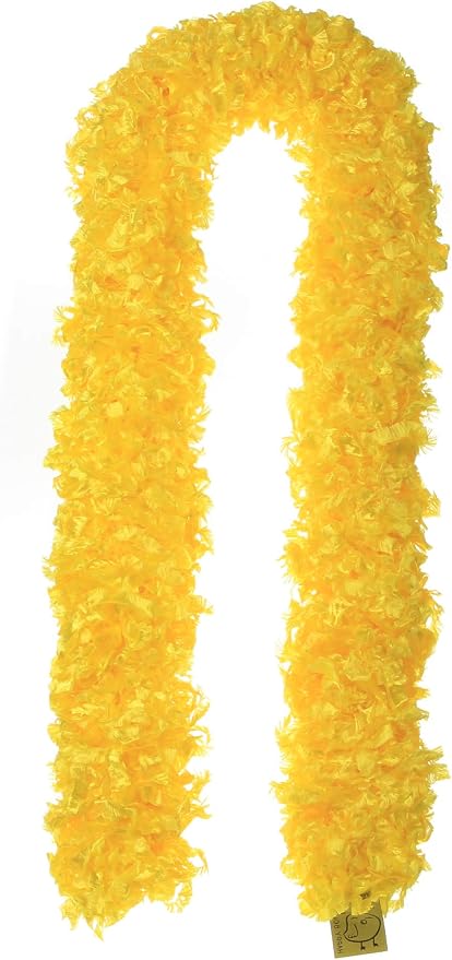 Yellow feather boa prop.