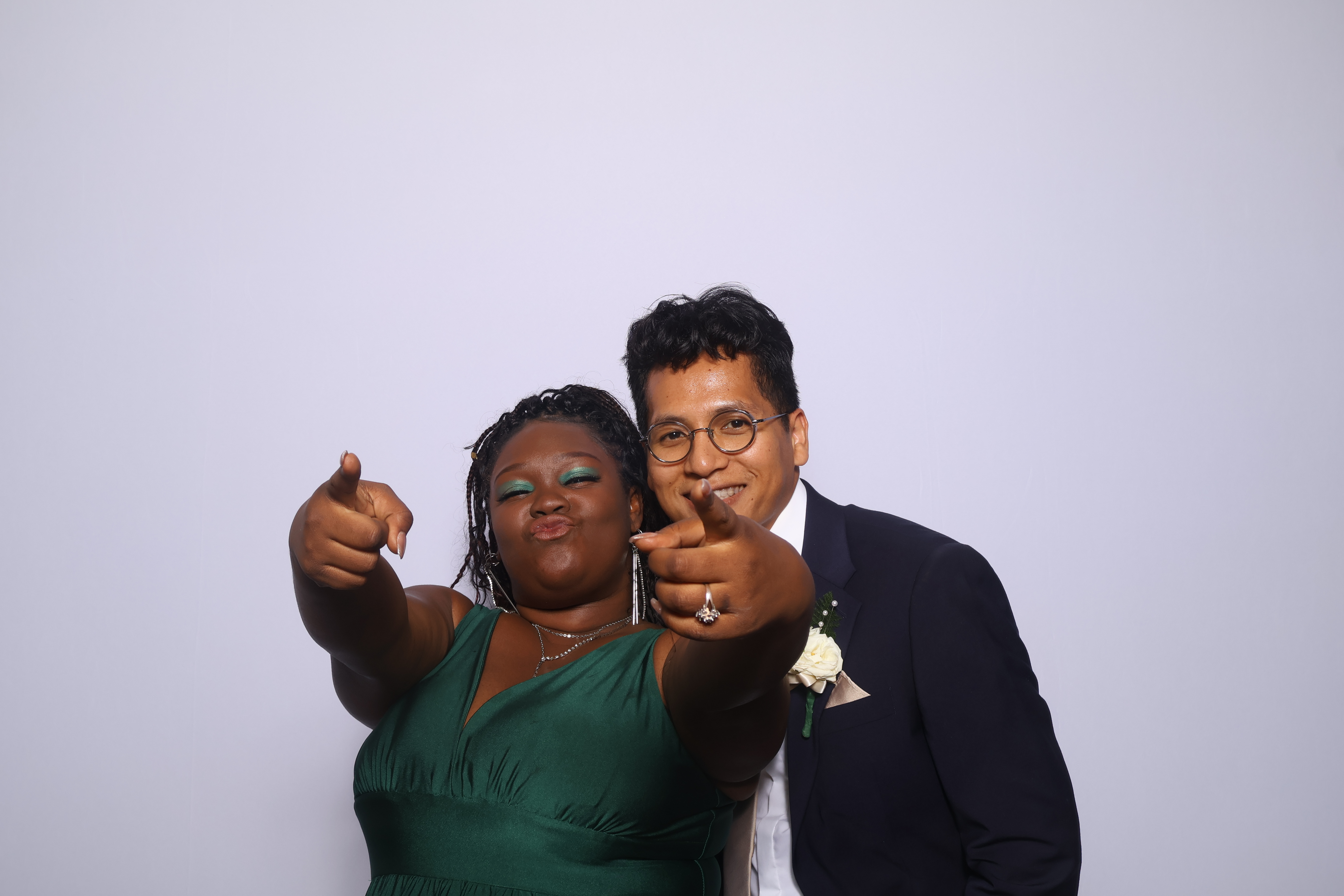 Wedding guests using the photobooth