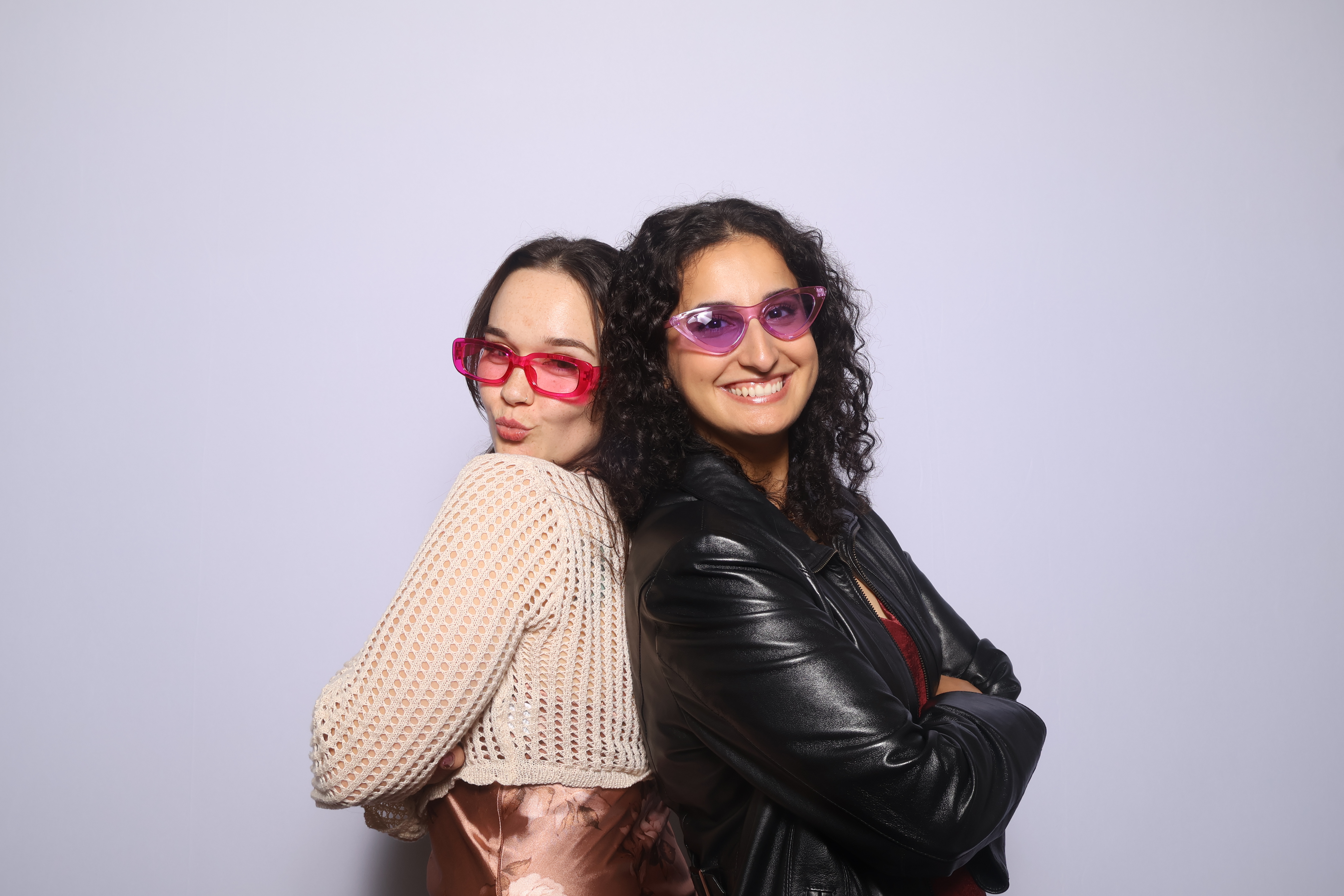 Couple posing in the photobooth