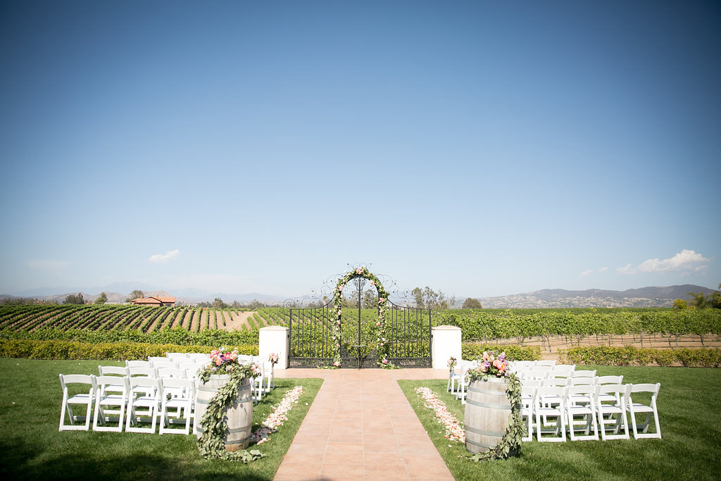 Wedding ceremony at Villa de Amore in Temecula Wine Country
